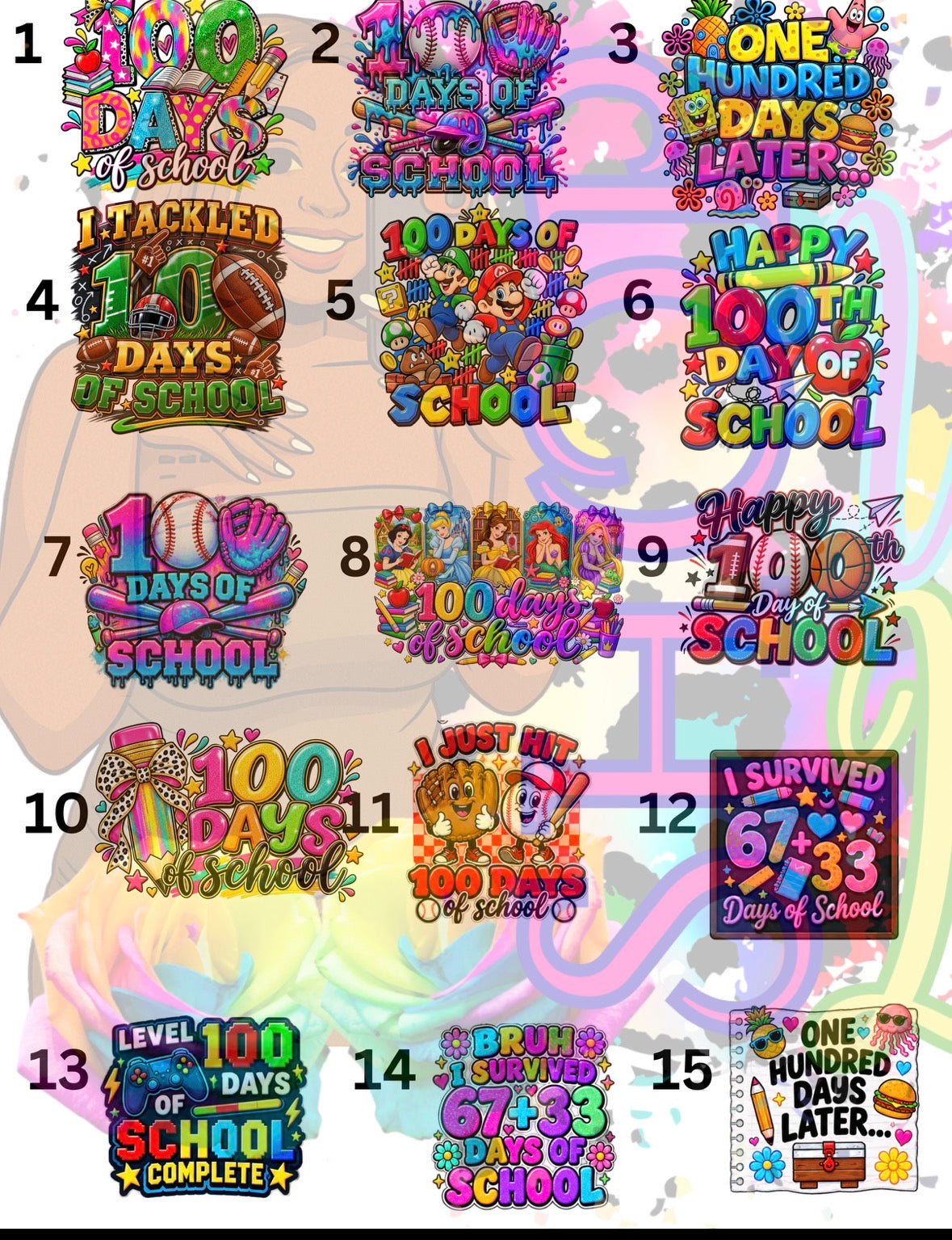 100 Days of School Shirt Designs