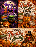 Fall / Thanksgiving / Halloween Shirt Designs