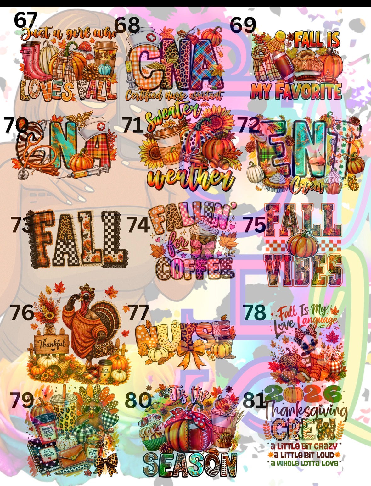Fall / Thanksgiving / Halloween Shirt Designs