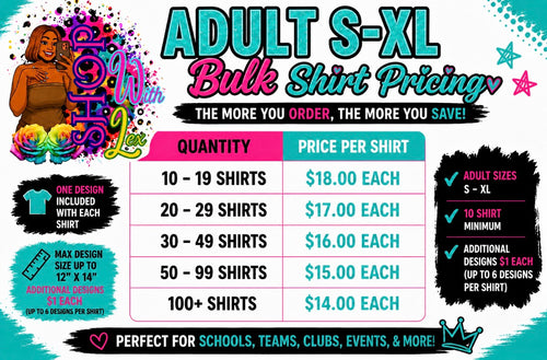 Adult Bulk Shirts S-XL