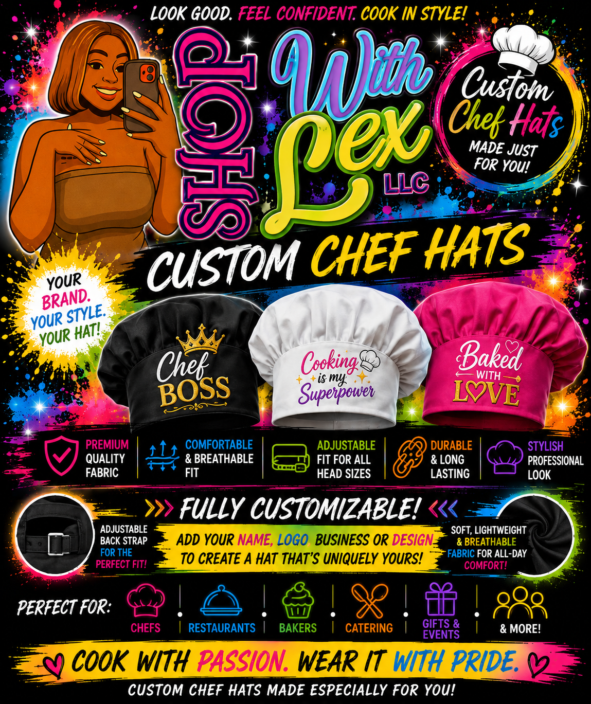 👩🏽‍🍳 Custom Chef Hats