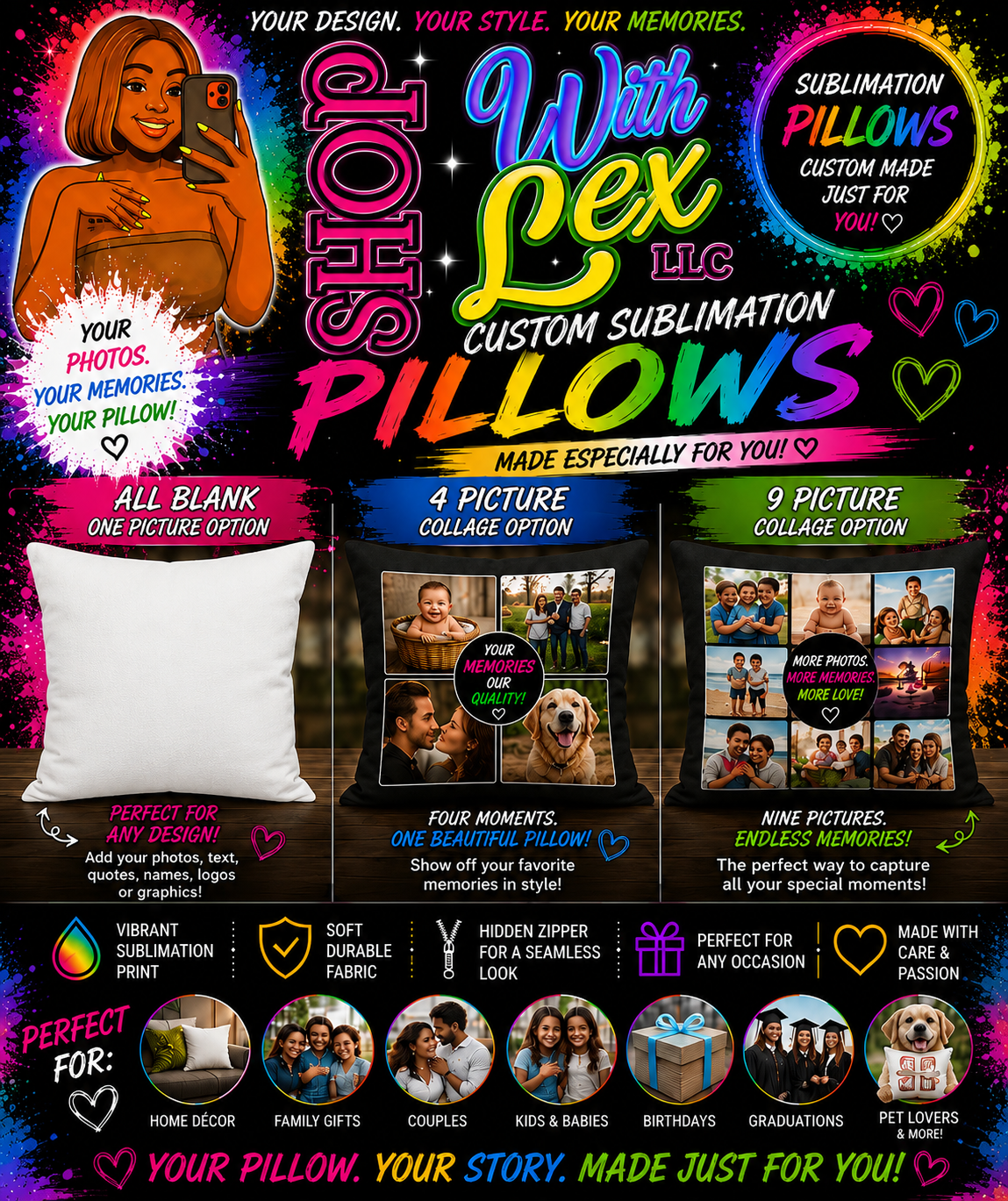 🛏️ Custom Sublimation Pillows