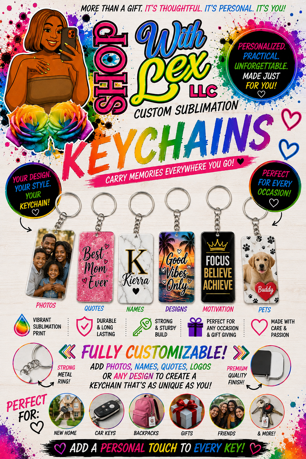 🔑 Custom Sublimation Keychains