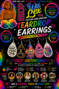 💧 Custom Sublimation Teardrop Earrings
