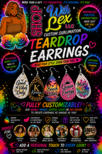 💧 Custom Sublimation Teardrop Earrings