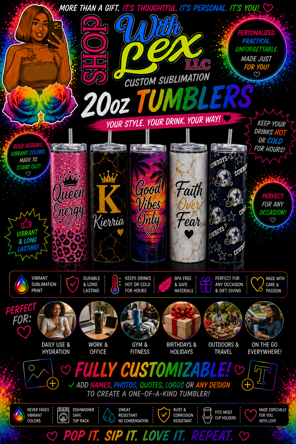 🥤 Custom 20oz Sublimation Tumblers