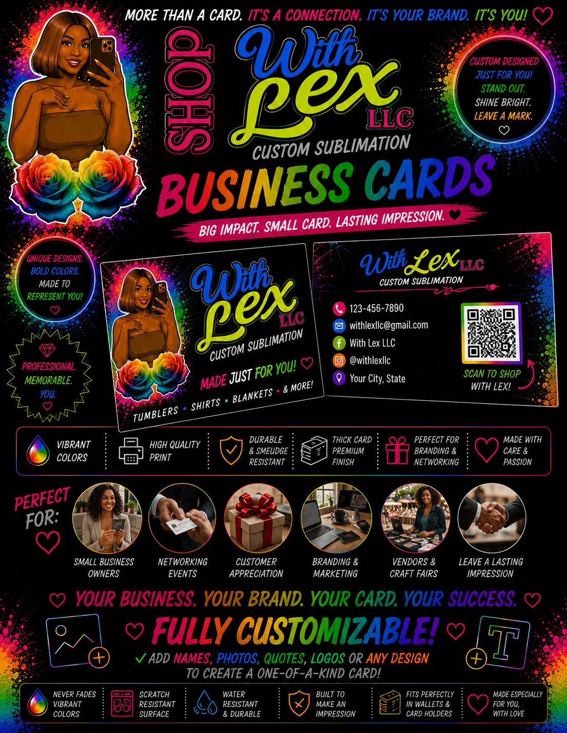 💳 Custom Sublimation Business Cards