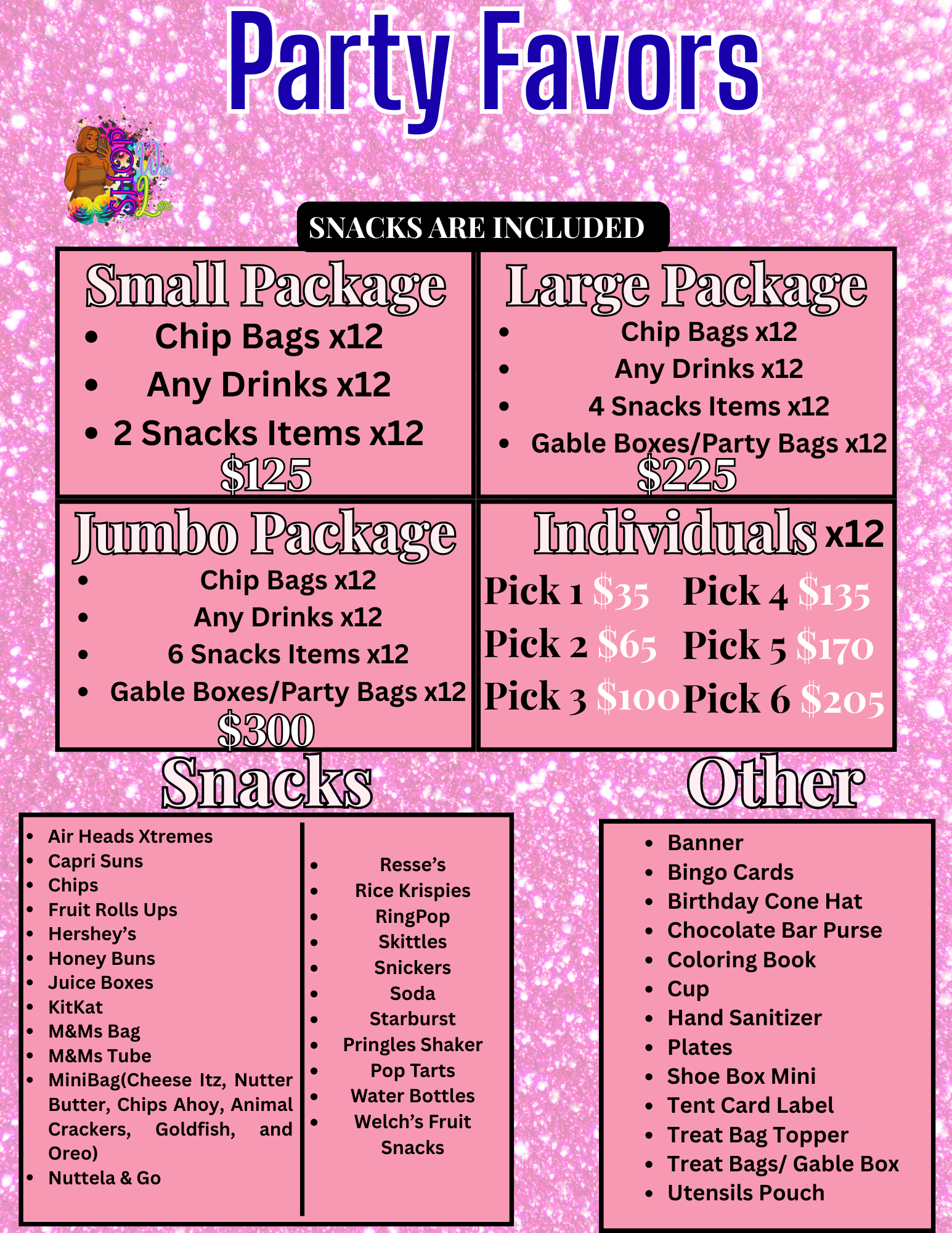 Jumbo Package Party Favor - ShopWithLexLLC